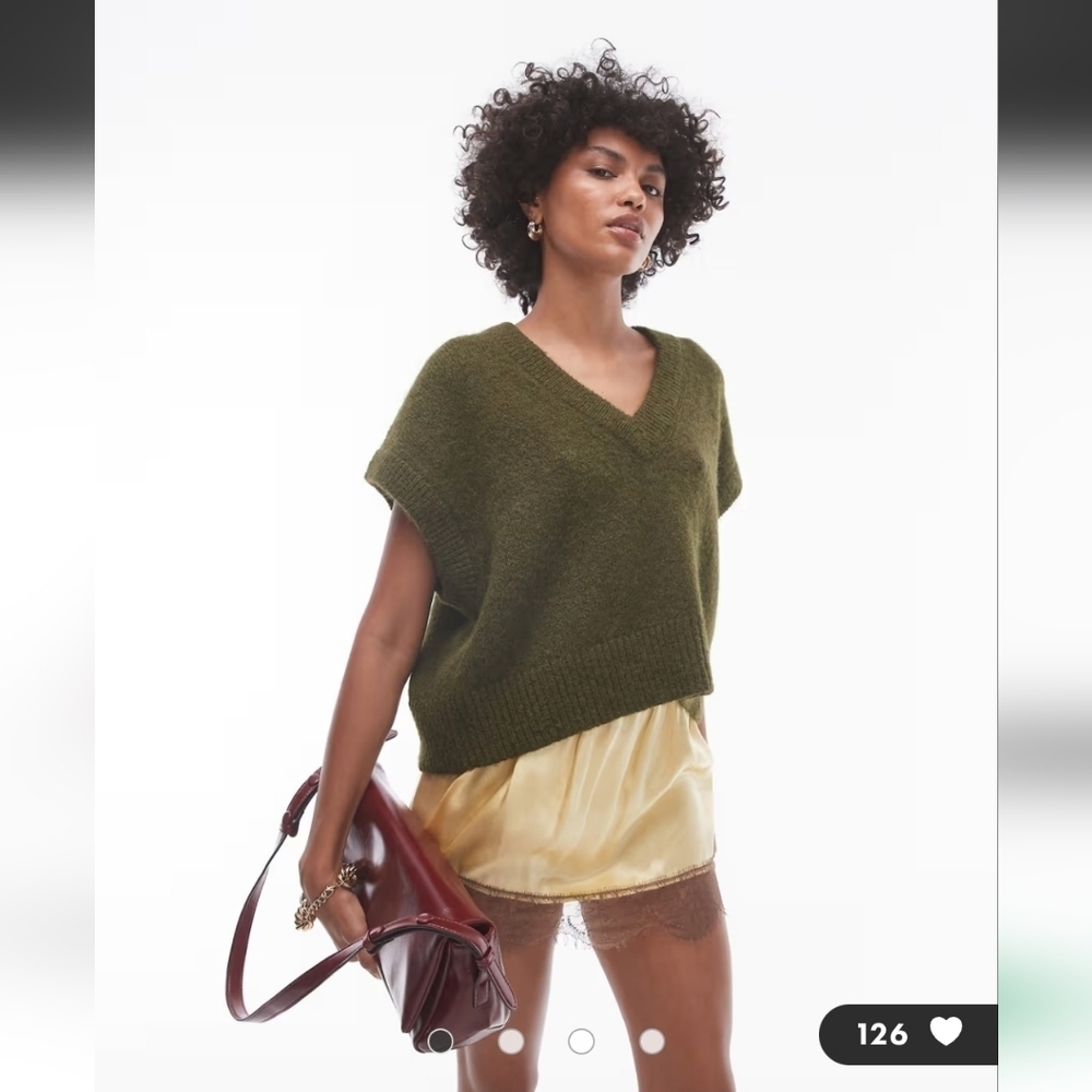 Topshop NWTs Knit V-neck Shoulder Vest